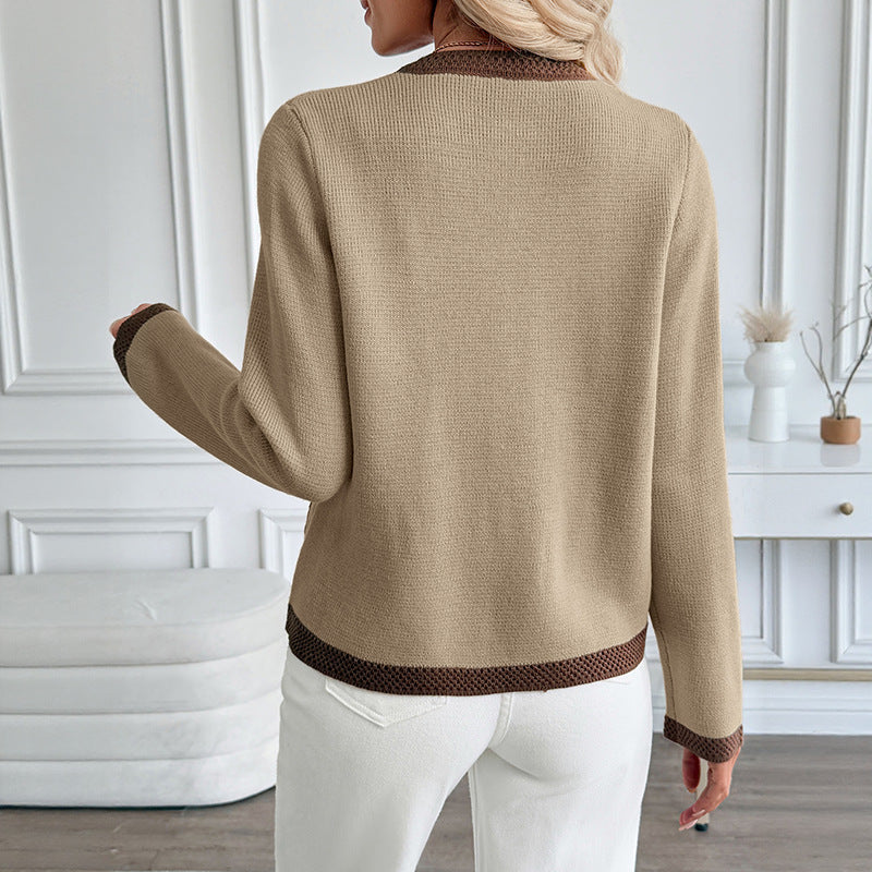 Women's cardigan with decorative button details and practical pockets