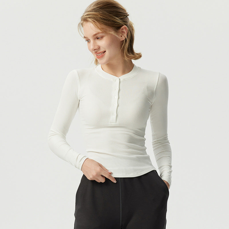 Women's Long Sleeve Shirt with Button Placket