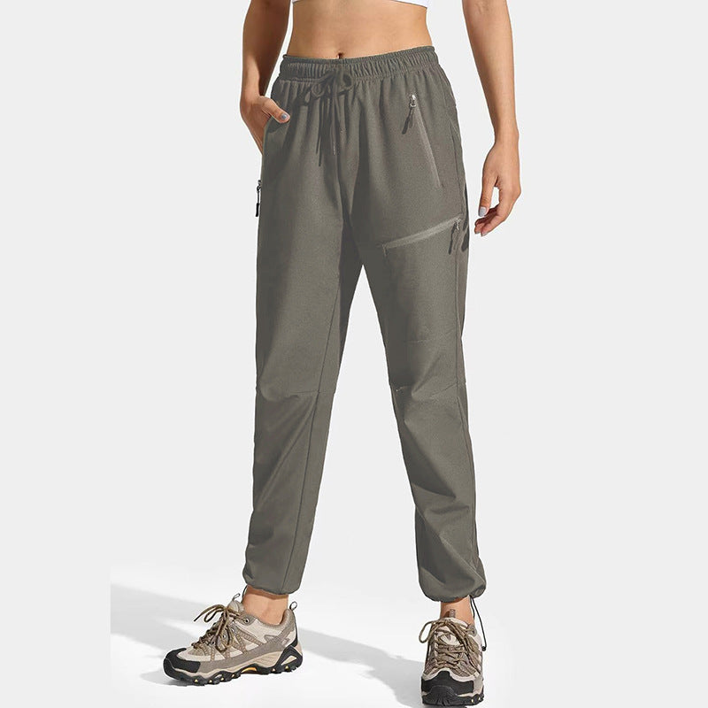 Women's Multi-functional Trekking Pants with Various Pockets and Elastic Waistband
