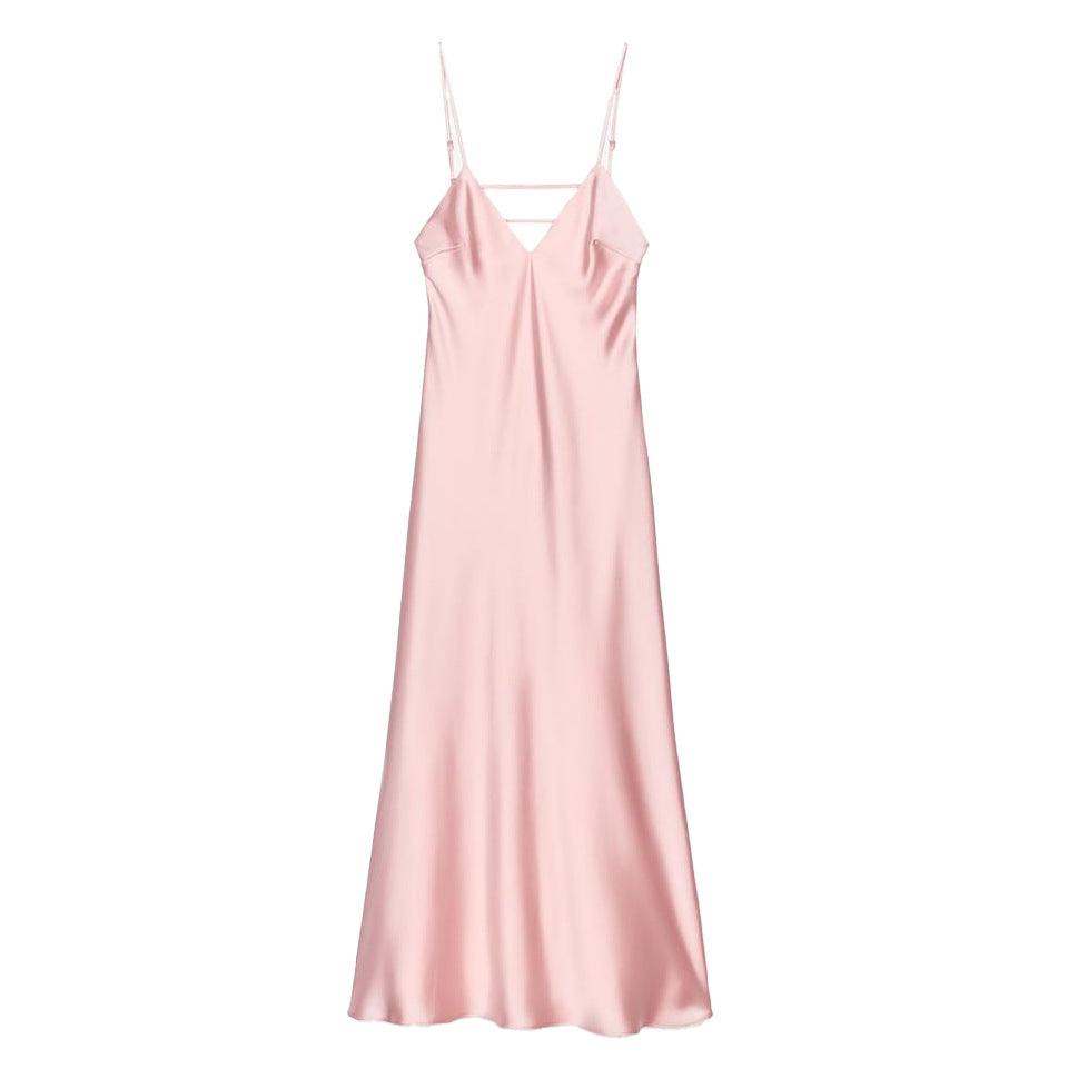 Femme Satin Slip Maxi Dress with Adjustable Straps