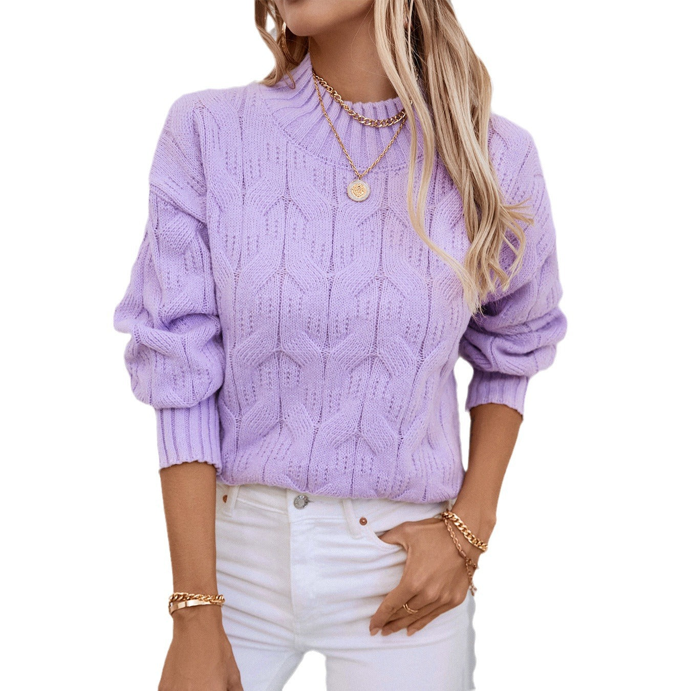 Ladies chunky knit pullover