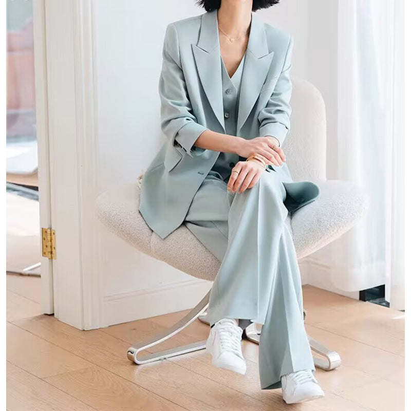 Women's tailored three-piece blazer and pantsuit