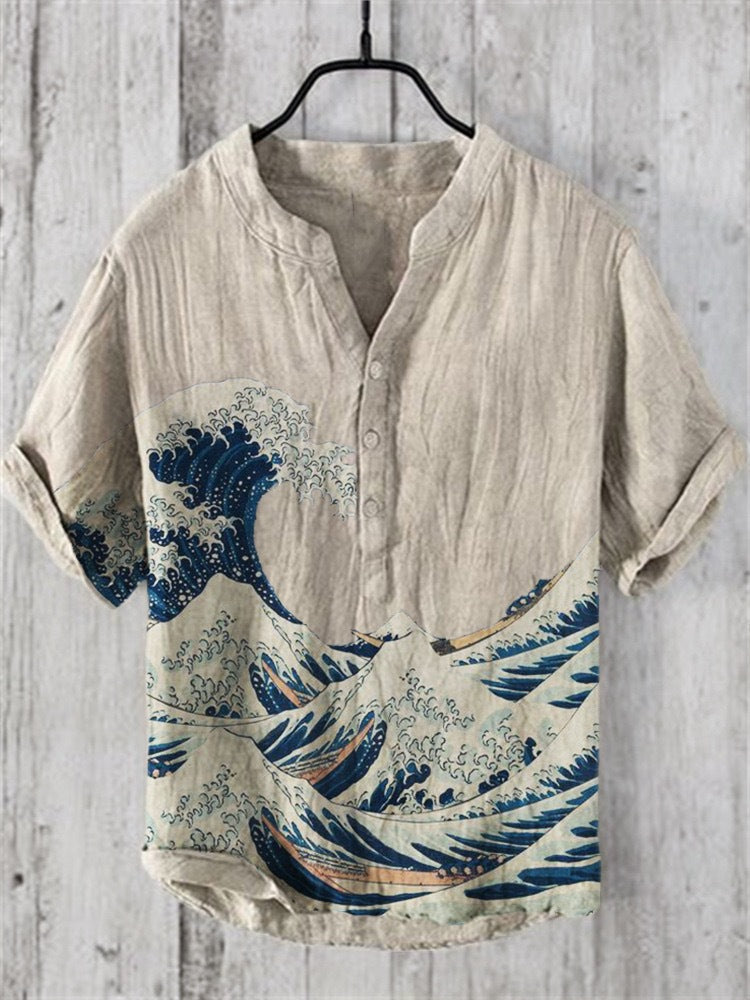 Japanese Shirt Made of Linen Blend