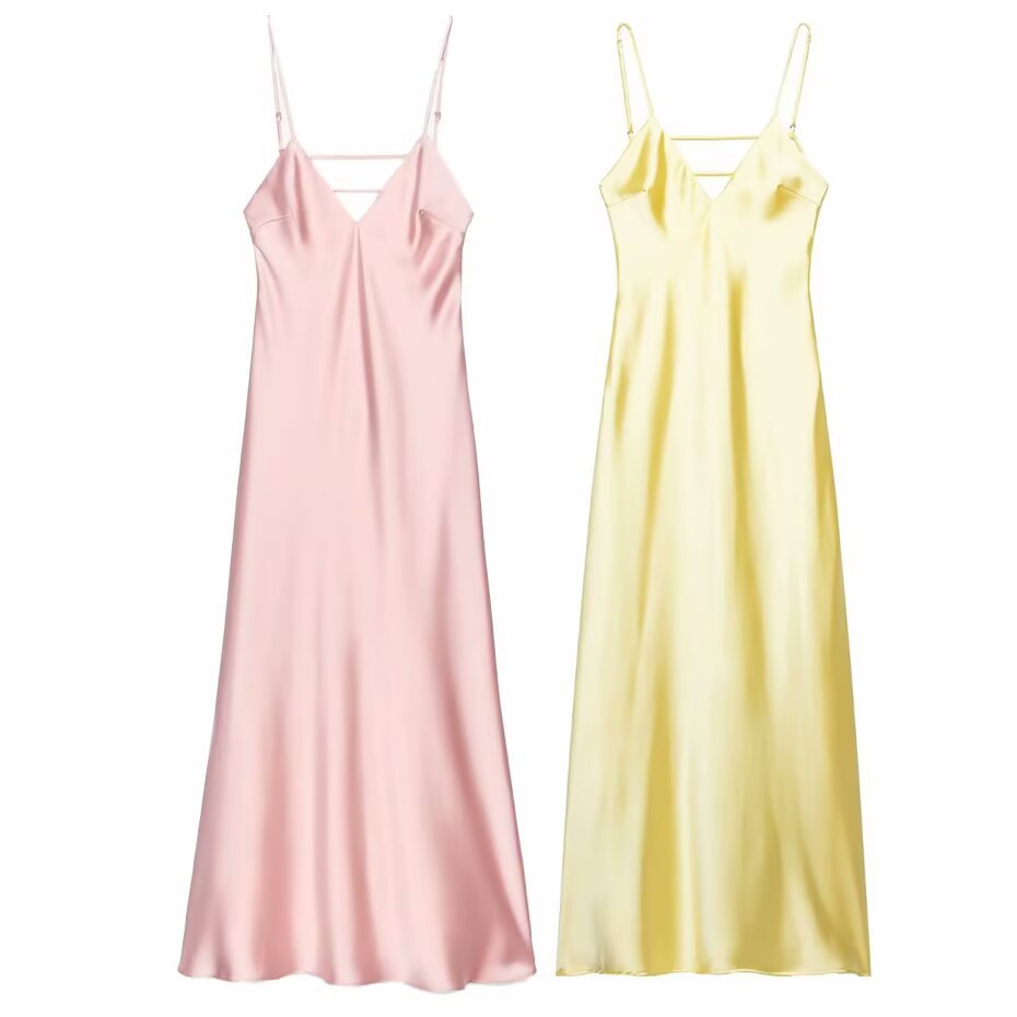 Femme Satin Slip Maxi Dress with Adjustable Straps