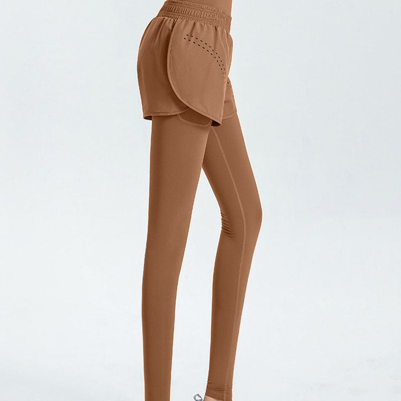 Women's sporty leggings with integrated short shorts