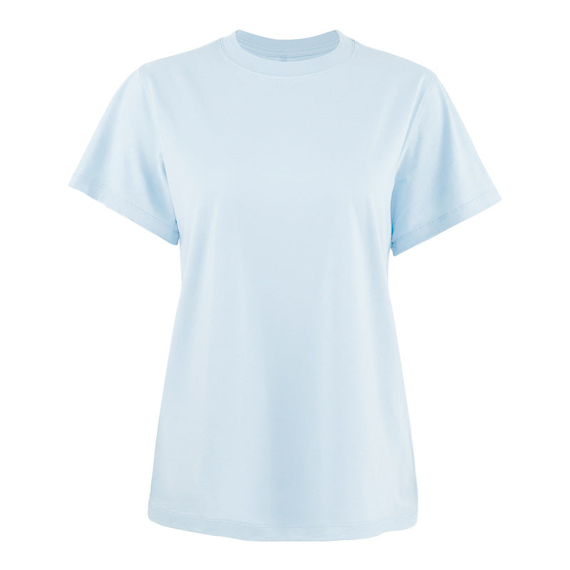 Women's basic t-shirt made from high-quality cotton with round neck
