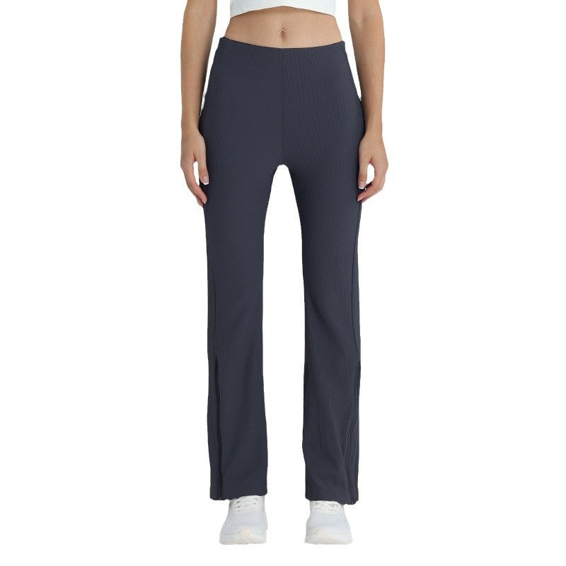 Women's Flared Ribbed Trousers