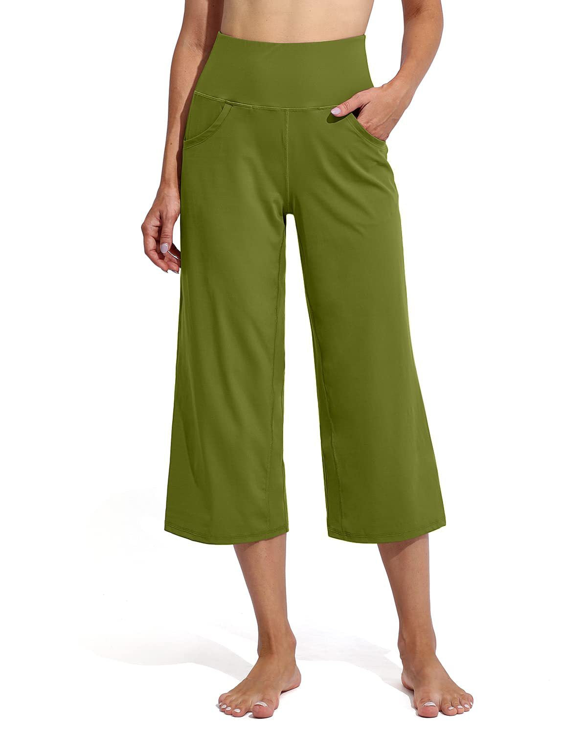Ladies Comfortable Sporty Culottes with High Waist and Practical Pockets