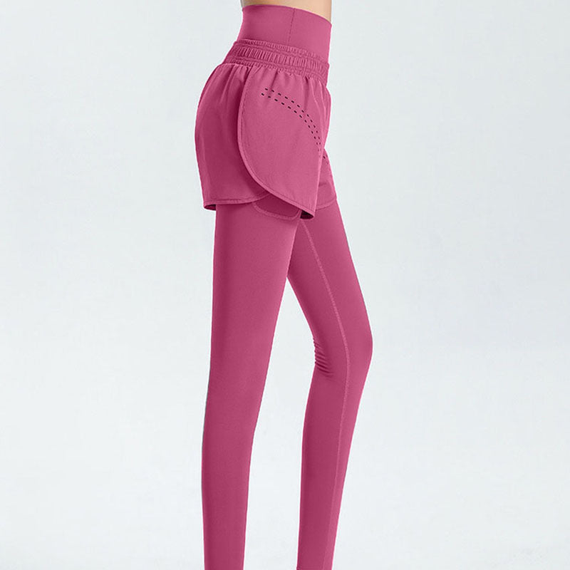 Women's sporty leggings with integrated short shorts