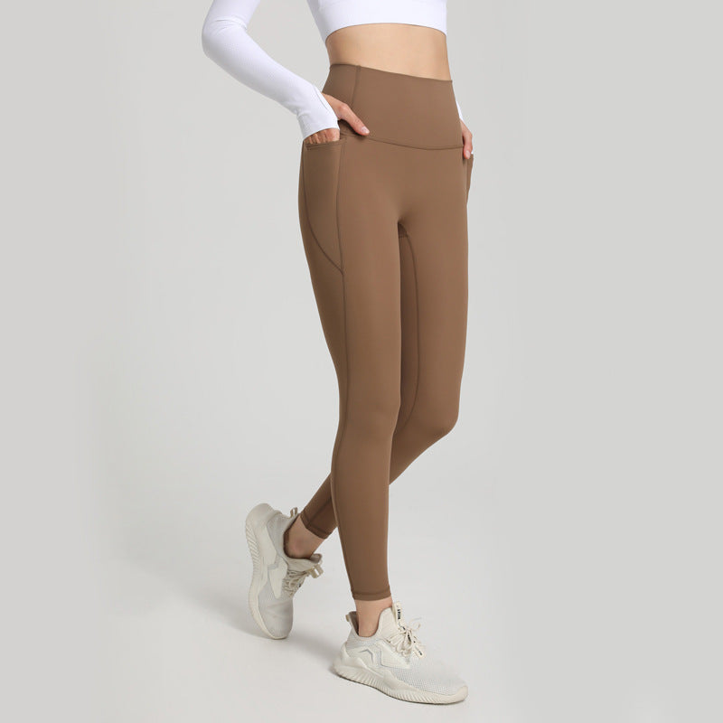 Women's High-Waisted Sports Leggings with Practical Pockets