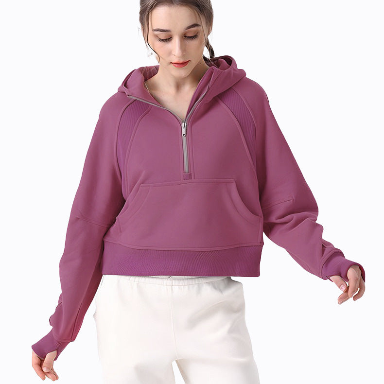 Women's Cropped Zip-up Hoodie