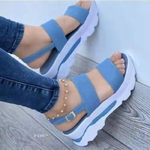 Women's Platform Sandals With Elastic Strap and Non-slip Sole W&w