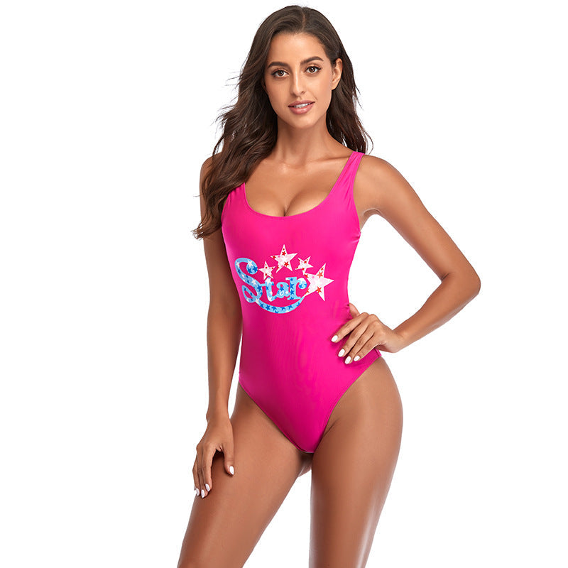 Women Graphic Print One-Piece Swimsuit