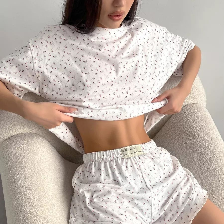 Ladies Sleepwear Set with Floral Design