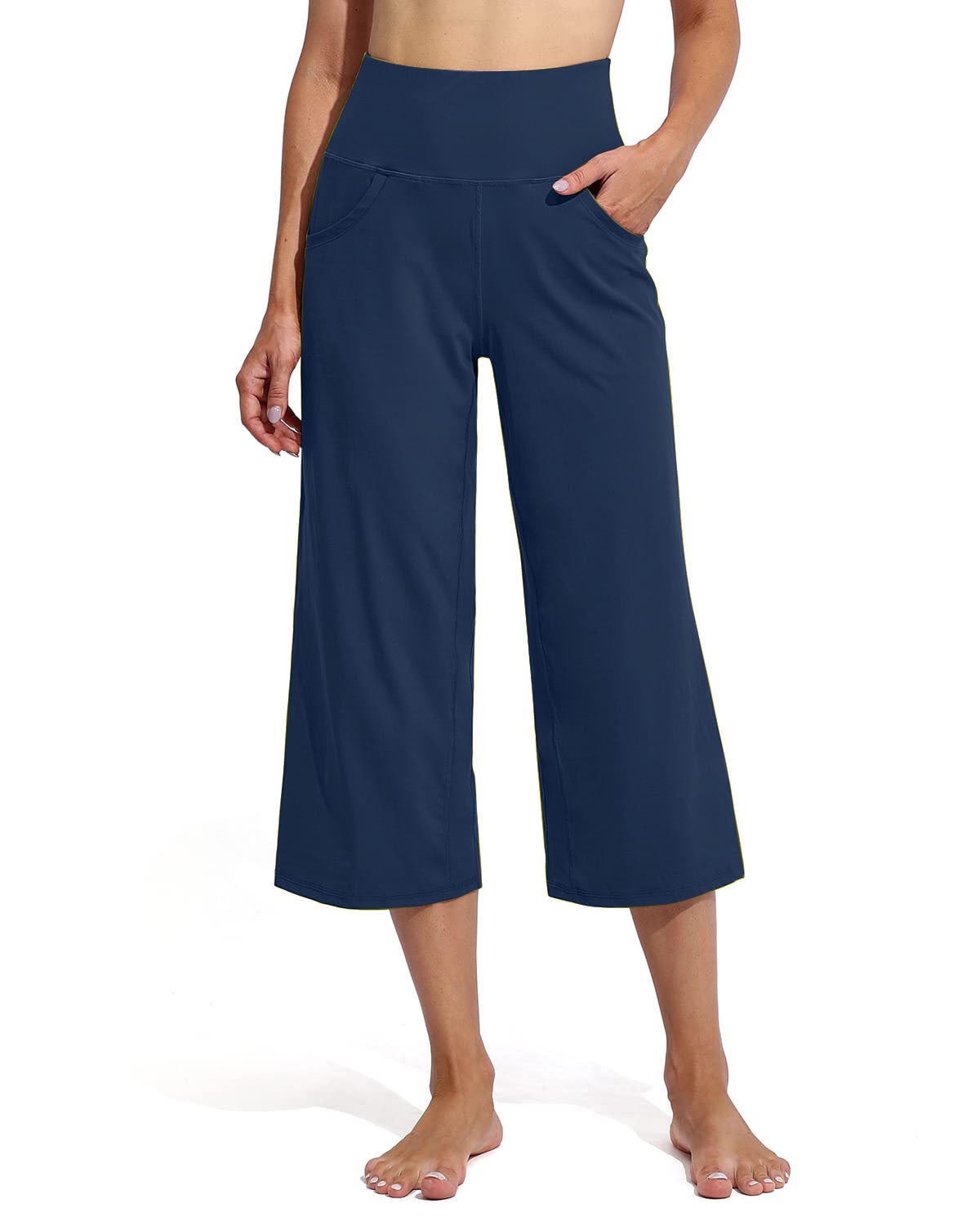 Ladies Comfortable Sporty Culottes with High Waist and Practical Pockets