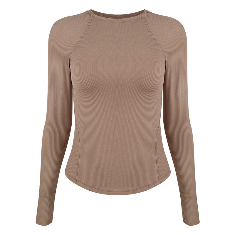 Ladies long sleeve shirt with ribbed structure and optimal freedom of movement