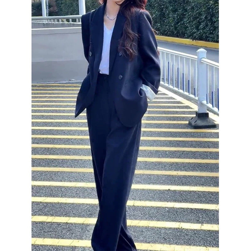 Women Double-breasted Tailored Suit Set