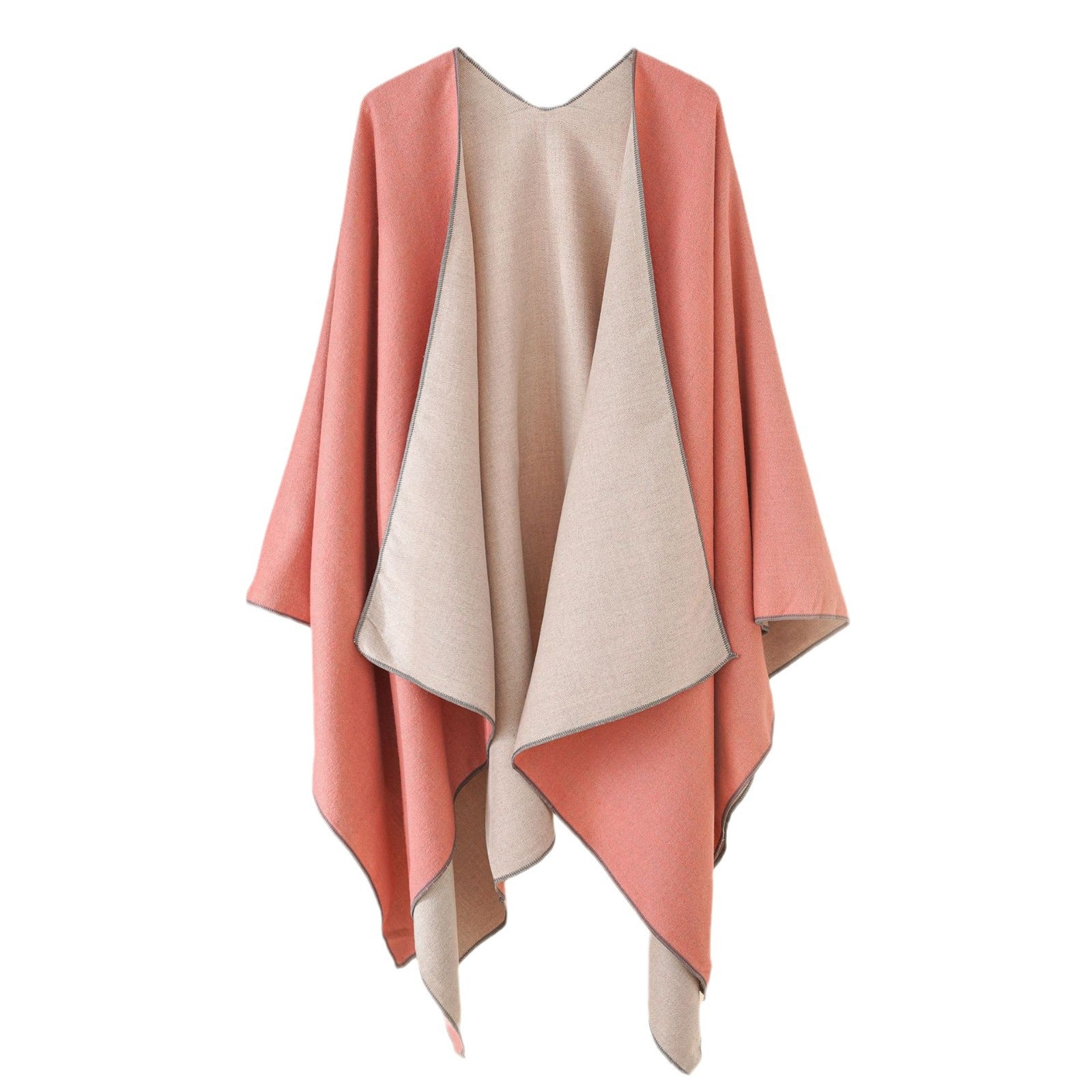 Women’s cozy poncho made of soft wool blend with elegant cut
