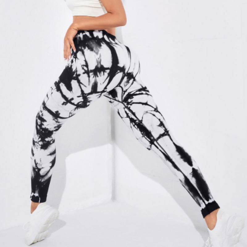 Women's High-waisted Tie-dye Leggings with figure-flattering support