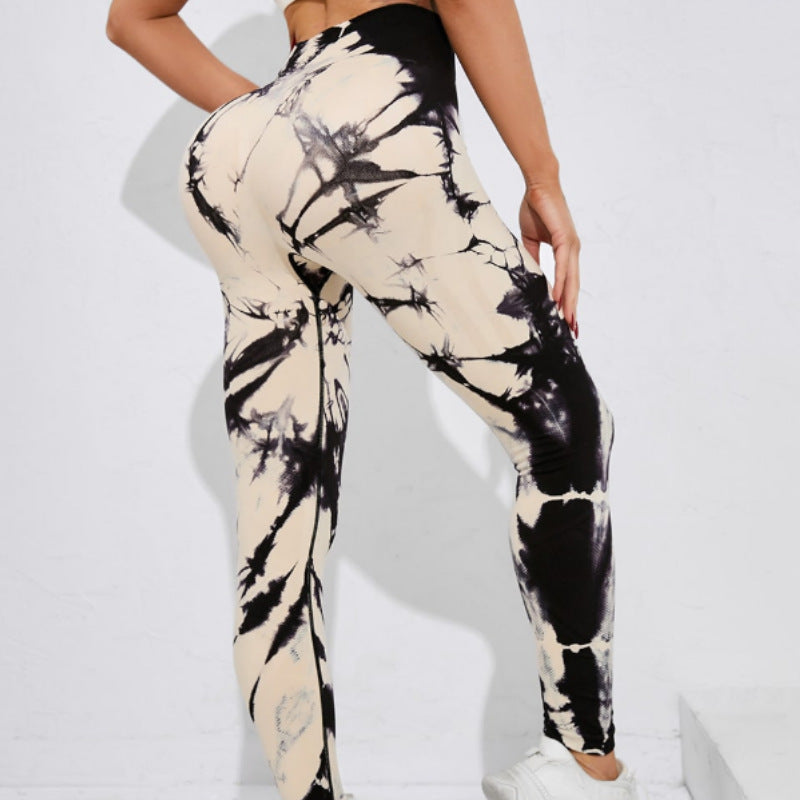 Women's High-waisted Tie-dye Leggings with figure-flattering support