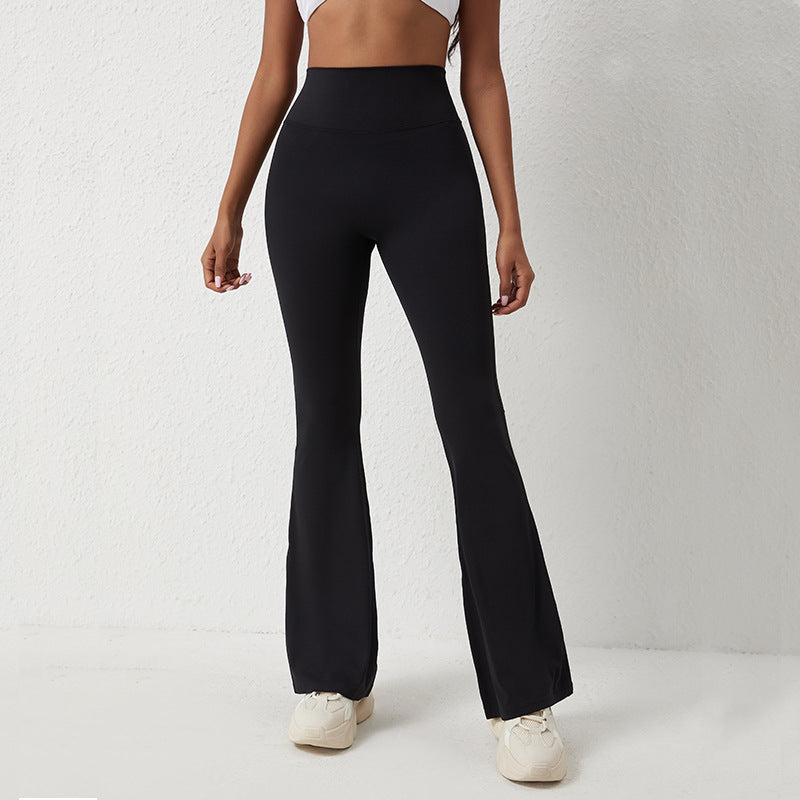 Women's Flared Leggings with High Waist and Breathable Structure