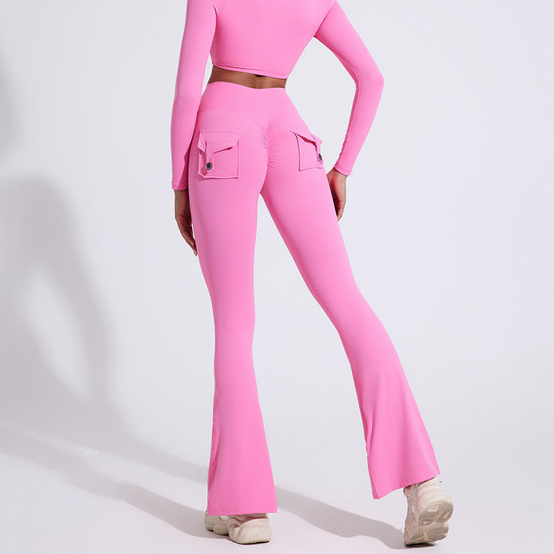 Women's Bootcut Leggings with Pockets and High Waist