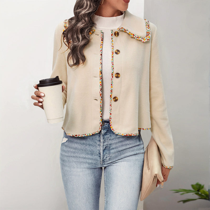 Women’s elegant jacket with floral accents and soft fabric