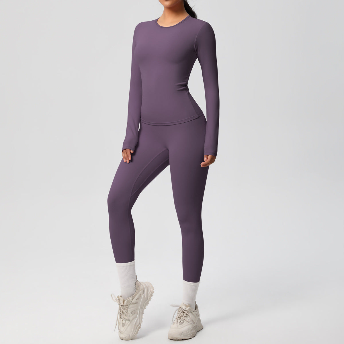 Women Shaping Long Sleeve Top and High Waisted Leggings Set