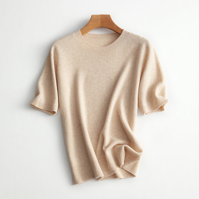 Women's Short Sleeve Cashmere Blend Sweater