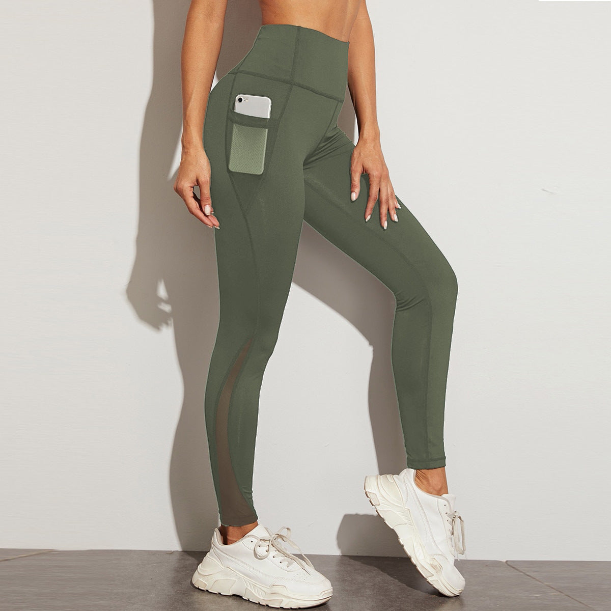Ladies High Cut Sports Leggings with Side Pocket