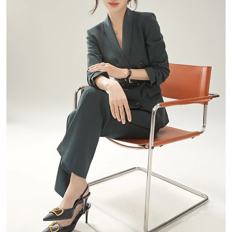 Women’s Belt Double-Breasted Suit Set