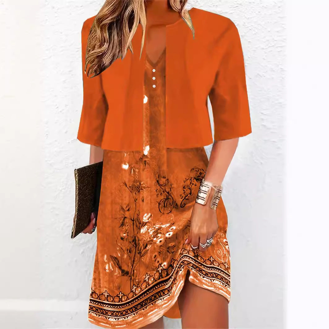 Elegant Long Skirt Two-piece Dress