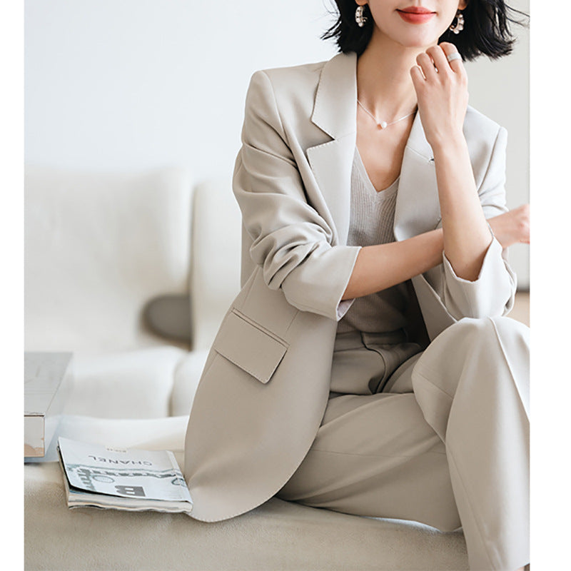 Women tailored blazer and wide-leg pants set