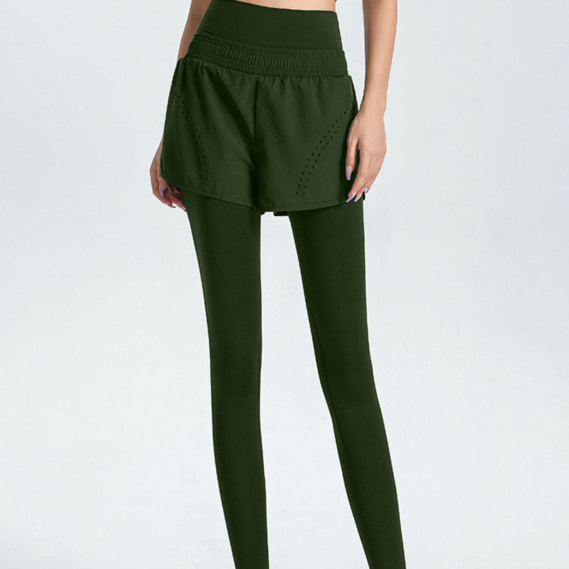 Women's sporty leggings with integrated short shorts