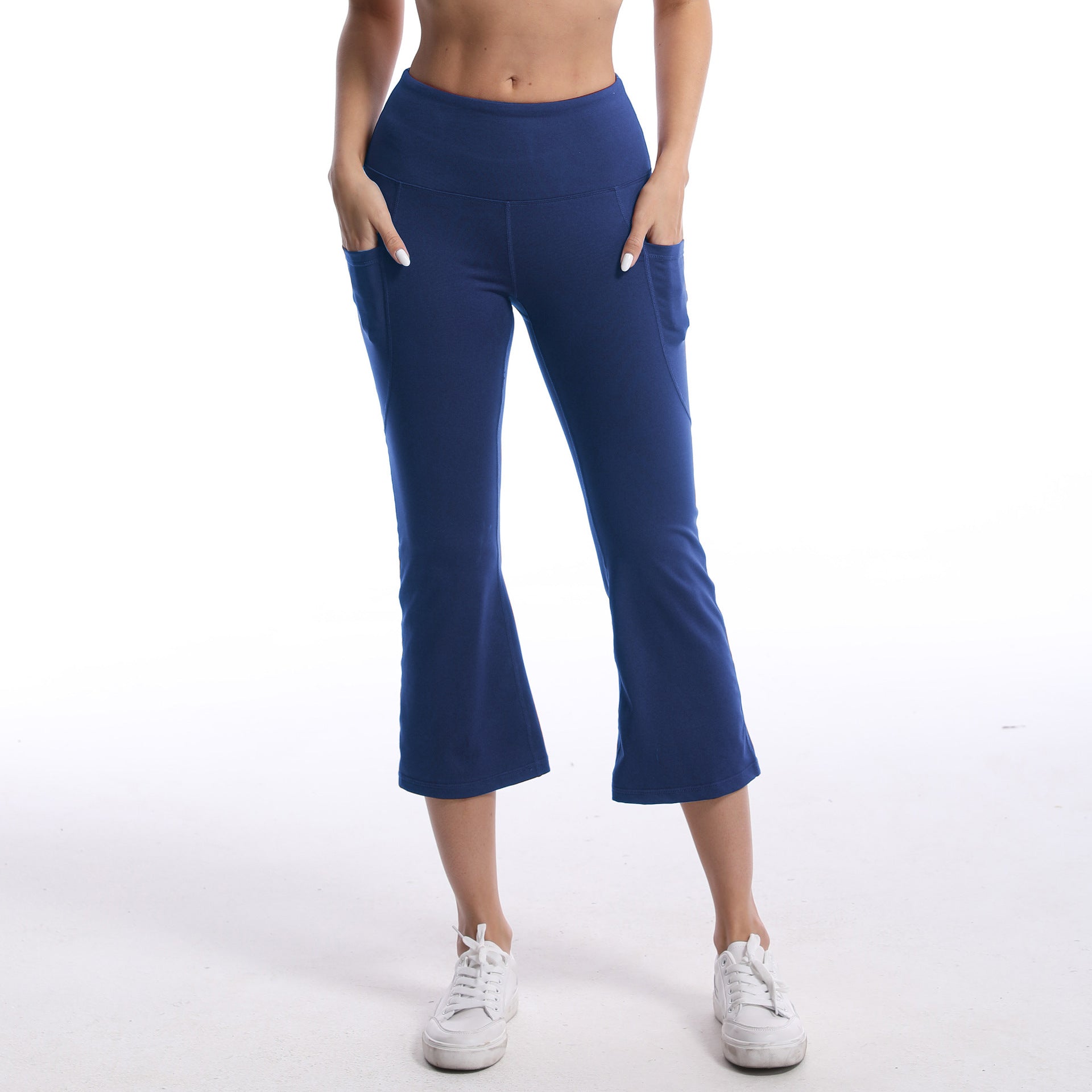 Ladies Flared Yoga Pants with High Waist and Practical Side Pockets