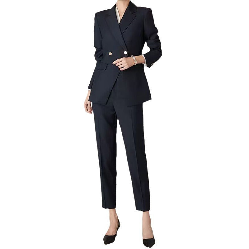 Women Tailored Double-Breasted Office Suit