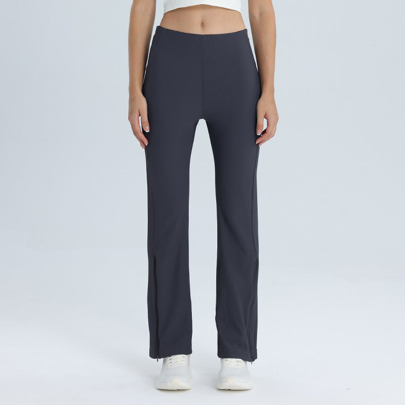 Women's Flared Ribbed Trousers