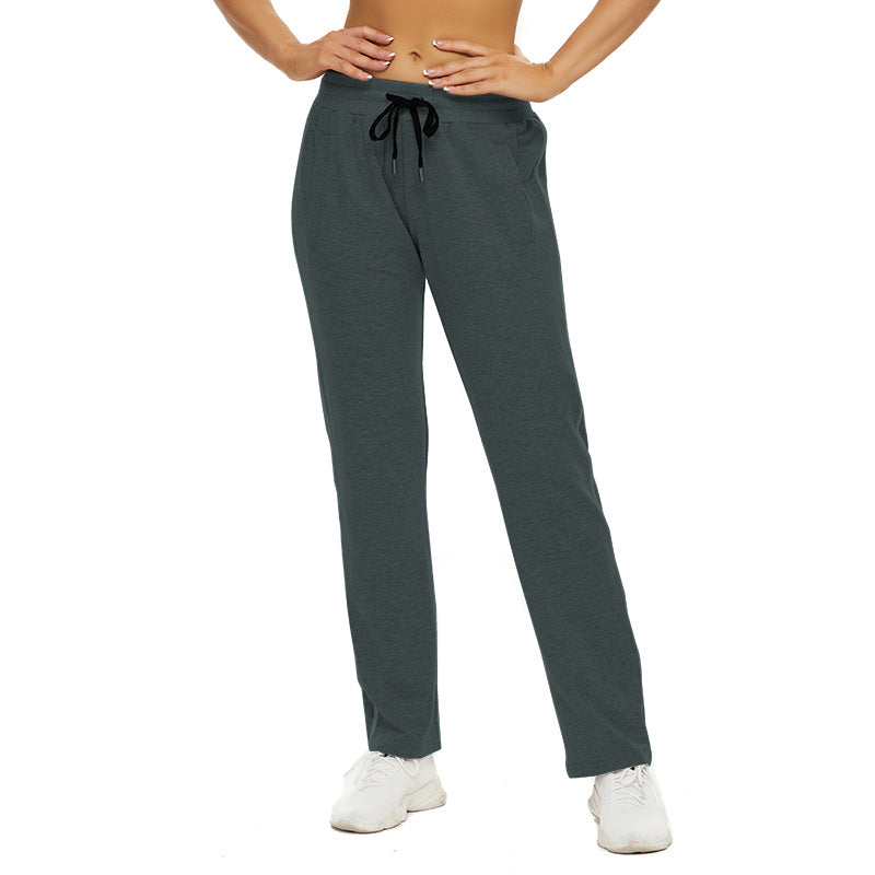 Women's casual pants with adjustable waistband and side pockets