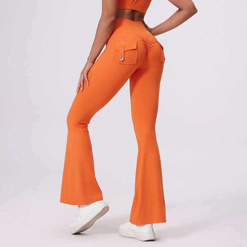 Women's Bootcut Leggings with Pockets and High Waist