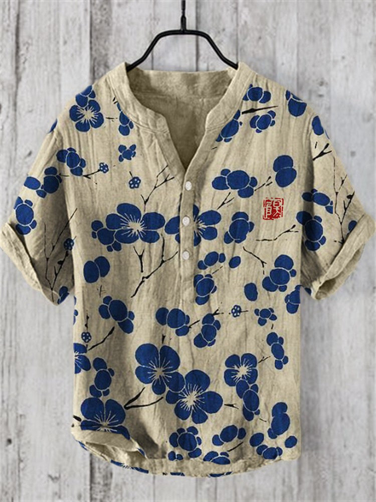 Japanese Shirt Made of Linen Blend