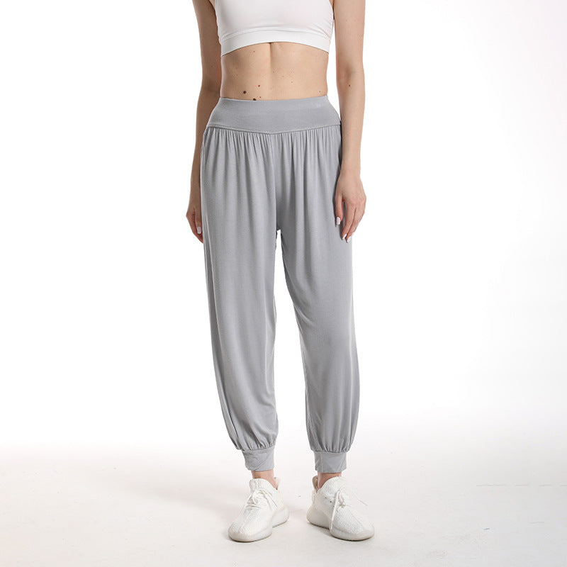 Women's loose premium joggers with high waistband and elastic cuffs