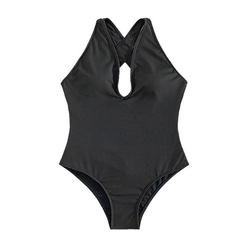 Women Minimalistic Deep V One-Piece Swimsuit