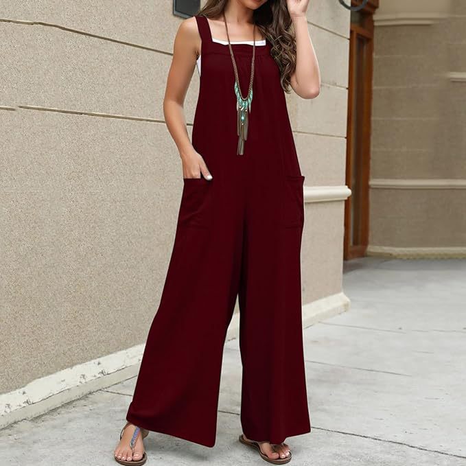 Women's Wide-Leg Overall with Adjustable Straps