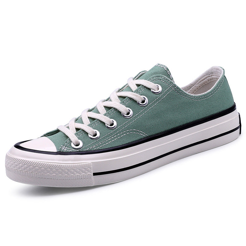Women's canvas sneakers in classic retro style with comfortable rubber sole and quick-drying upper material