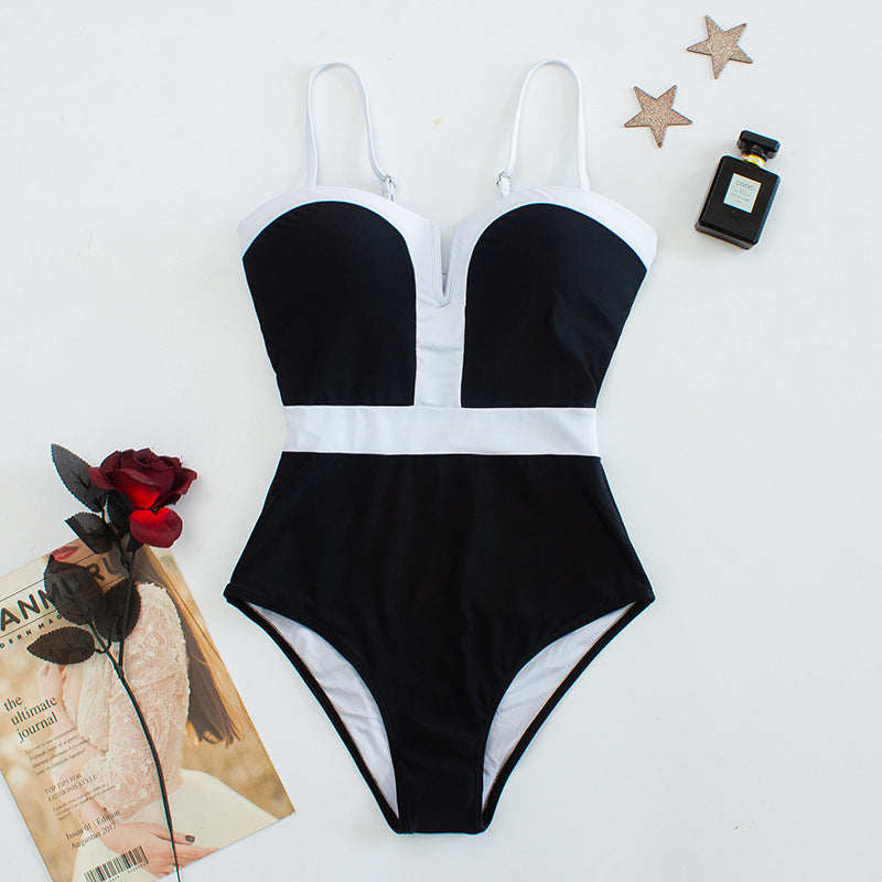 High-performance structured one-piece swimsuit for women