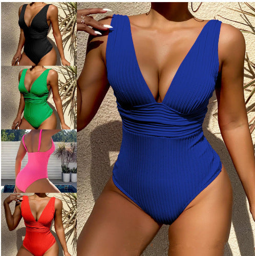 Femme Ribbed Shirt One Piece Swimsuit