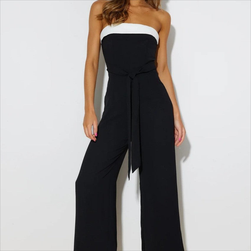 Women's jumpsuit with a shaping design and elegant strapless cut