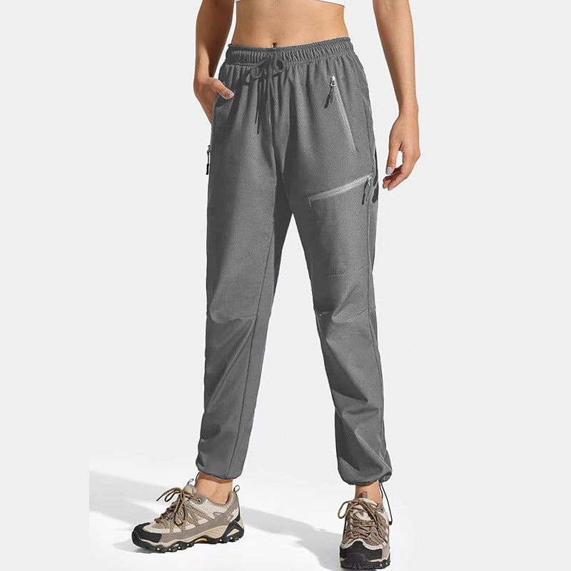 Women's Multi-functional Trekking Pants with Various Pockets and Elastic Waistband