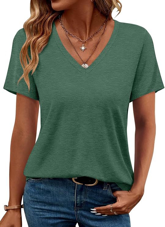 Women's V-Neck T-Shirt made of soft single jersey