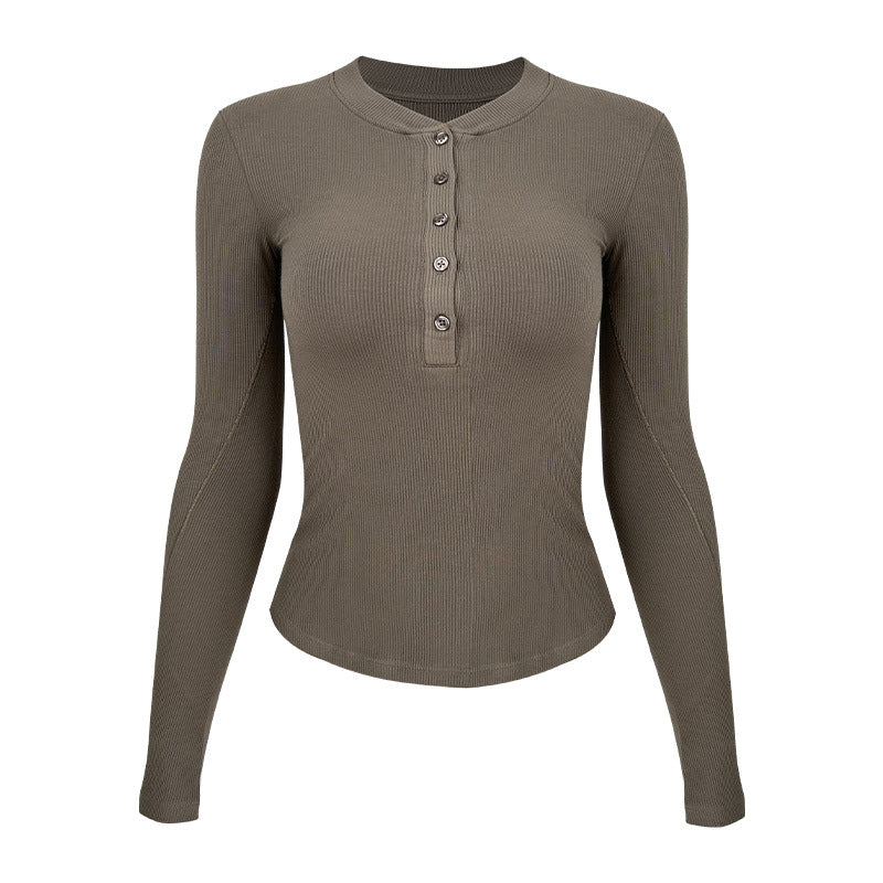 Women's Long Sleeve Shirt with Button Placket